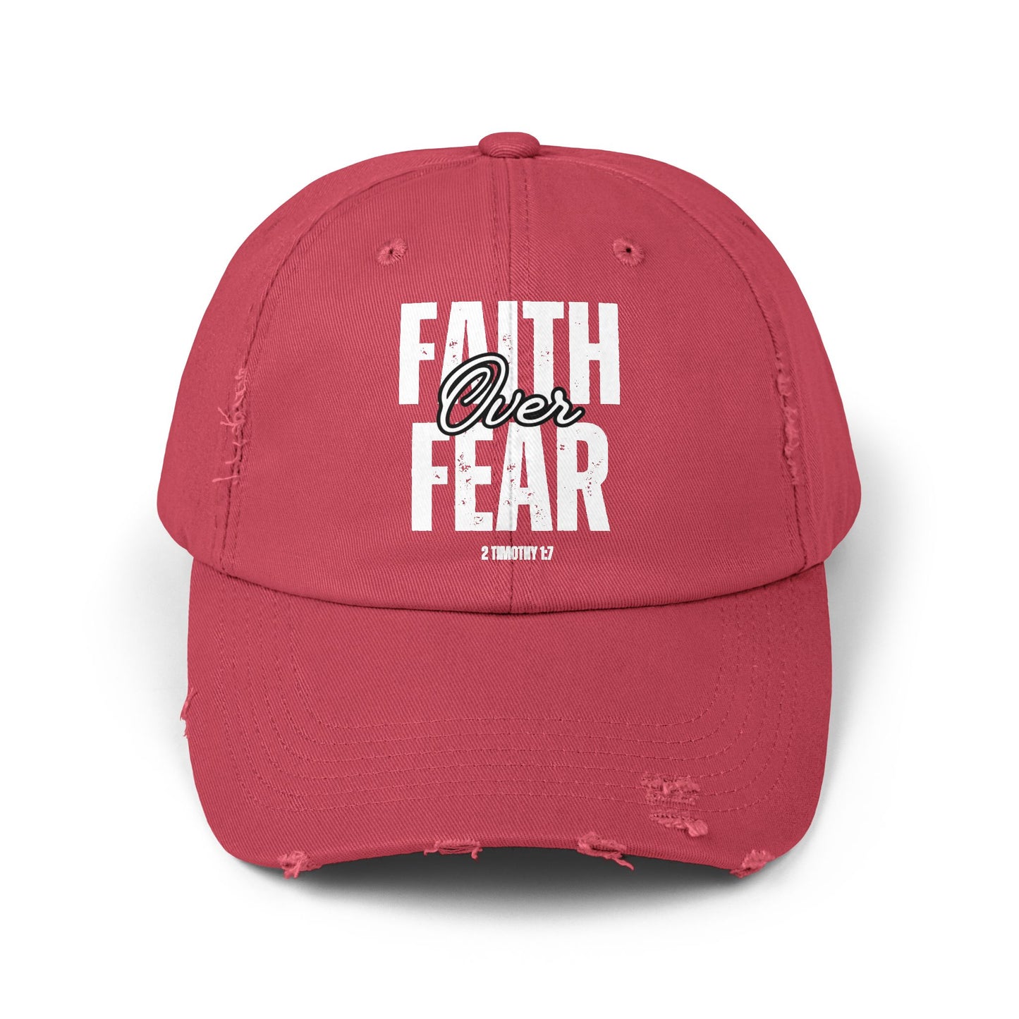 Faith Over Fear Distressed Cap | Inspirational Unisex Hat