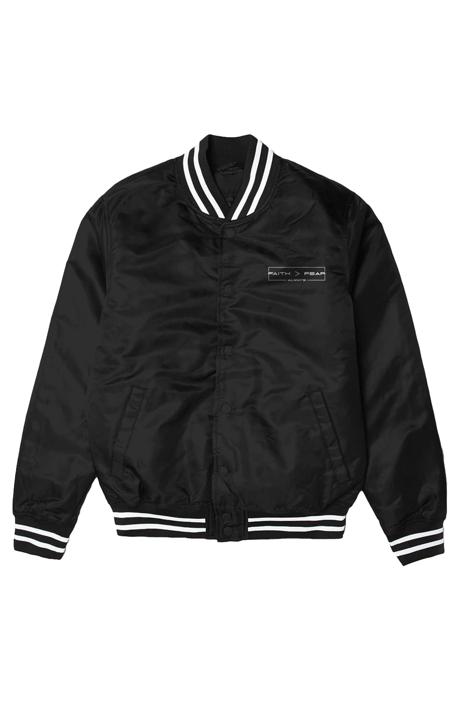 Faith Over Fear Varsity Bomber Jacket