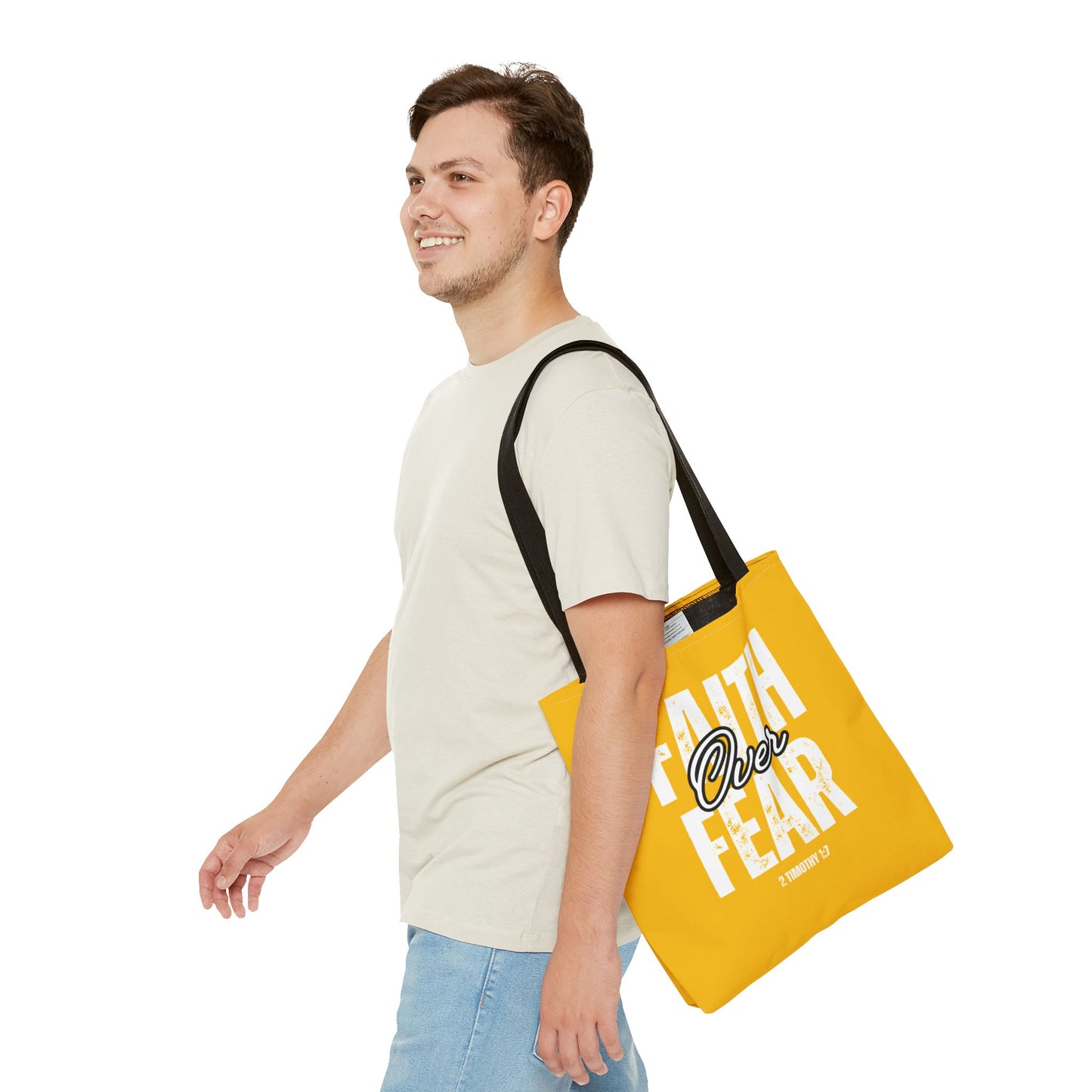Faith Over Fear Tote Bag - Inspirational Christian Design